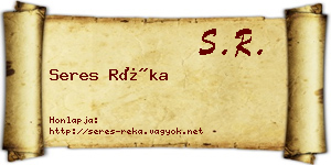 Seres Réka névjegykártya